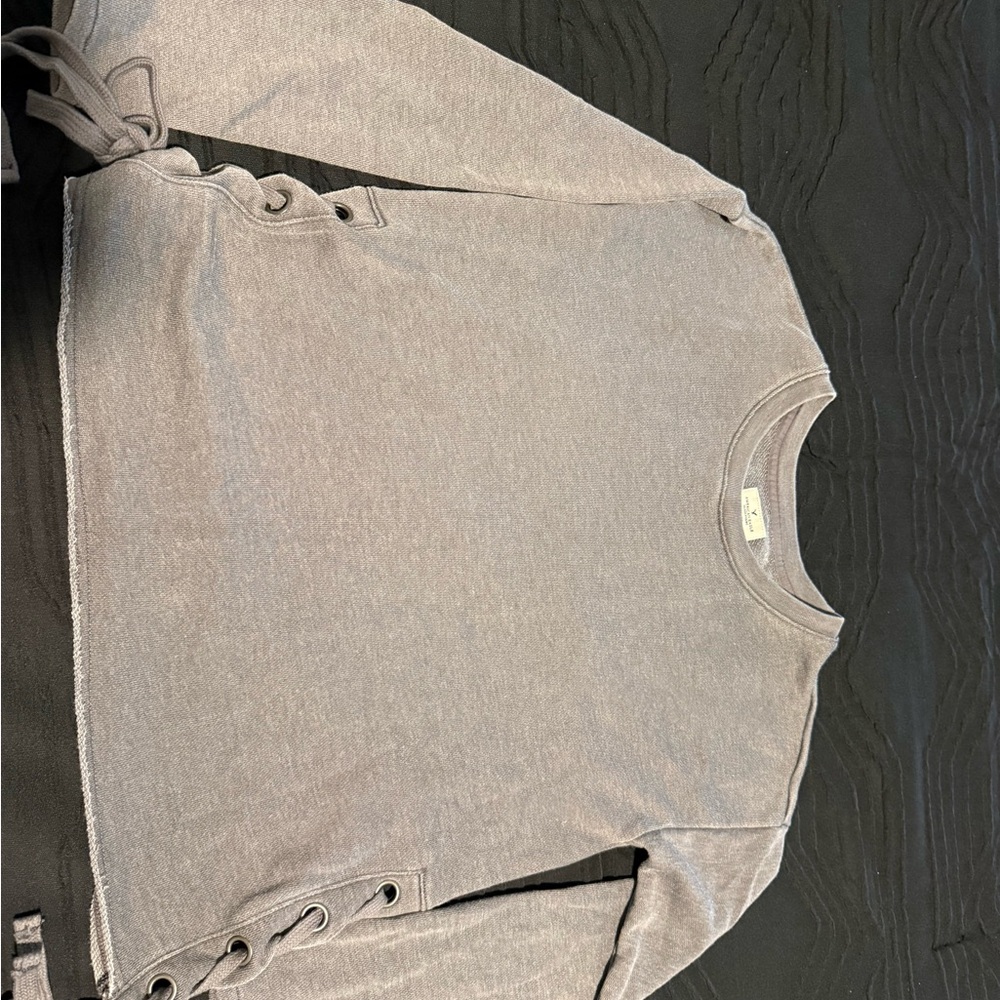 American Eagle Outfitters Heather Gray Knit Top